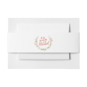 Winterhochzeitkegel Rote Beeren Stern Wasserfarbe Einladungsbanderole
