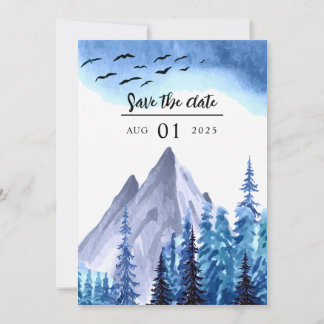 Winterhochzeitkonzept Evergreen Forest Card Einladung