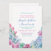 Winterhochzeitpasten Sukkulente Party Einladung (Vorne/Hinten)