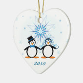 Winterhochzeitpinguine, kundenspezifische Ornament (Links)