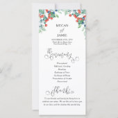 Winterhochzeitprogramm mit elegantem Text und Holl (Vorderseite)