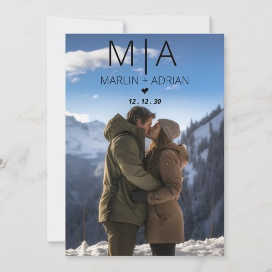 Winterhochzeitseinladung im Gebirge Einladung (Vorderseite)