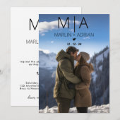 Winterhochzeitseinladung im Gebirge Einladung (Vorne/Hinten)