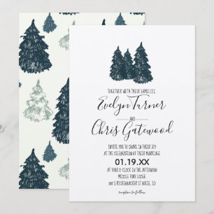Winterhochzeitseinladung im Wald Einladung