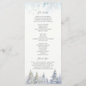 Winterhochzeitsprogramm mit Kiefern Programm (Rückseite)