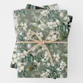 Winterholz Äste grünes Muster Wasserfarbe Geschenkpapier Set (Beispiel)