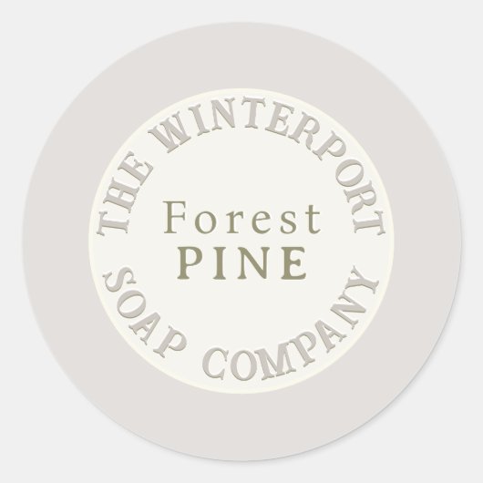Winterholz-Kiefernspieß und Kronenseife-Etikett Runder Aufkleber (Vorderseite)
