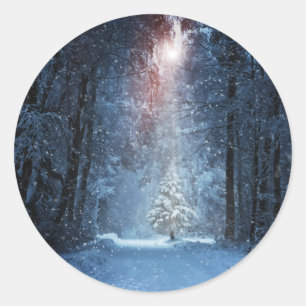 Winterholz Runder Aufkleber