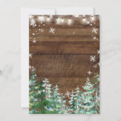 Winterholz Rustikales Party Einladung (Rückseite)