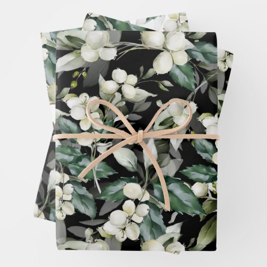 Winterholz zweigt grünes Muster ab Geschenkpapier Set (Beispiel)