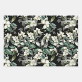 Winterholz zweigt grünes Muster ab Geschenkpapier Set (Vorderseite)