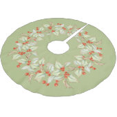 Winterholzbeeren-Kranz Polyester Weihnachtsbaumdecke (Schrägansicht)