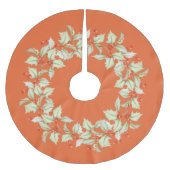 Winterholzbeeren-Kranz Polyester Weihnachtsbaumdecke (Vorderseite)