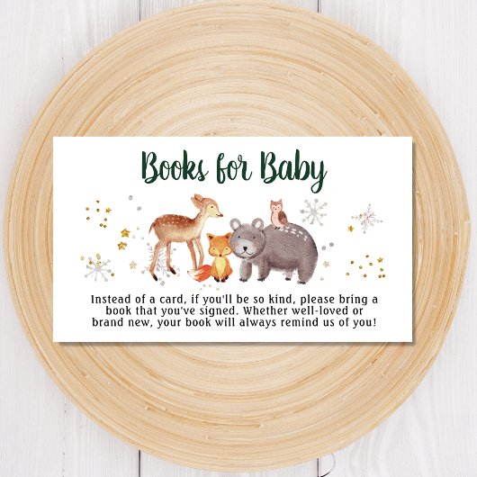 Winterholzbücher für Kinderdusche Begleitkarte