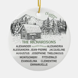 Winterholzkabine Snowy Mountain X13 Keramik Ornament