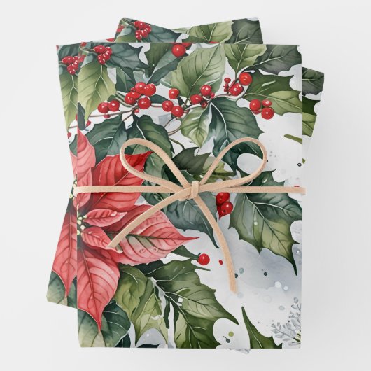 Winterholzpapier-Flachblatt-Set 3 Geschenkpapier Set (Beispiel)