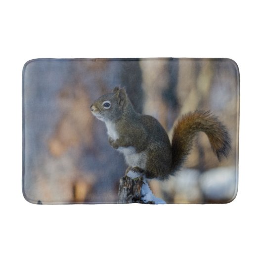 Winterhörnchen, Brauntier, kanadisches Foto Badematte (Vorderseite)