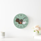 Winterhörnchen mit Coffee Niedlich Woodland Animal Runde Wanduhr (Zuhause)