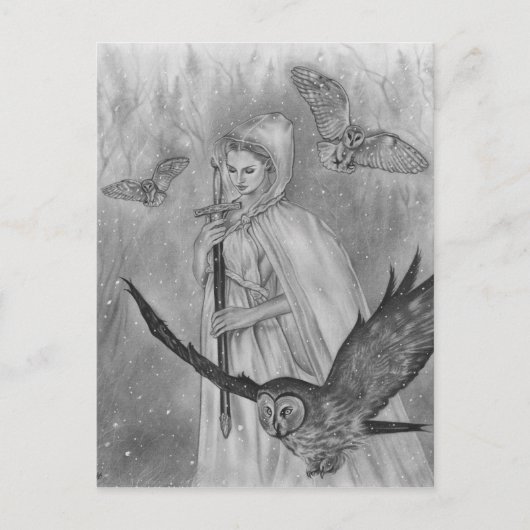 Winterhulden Lady Postcard Card Postkarte (Vorderseite)