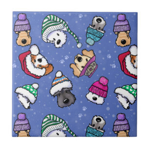 Winterhunde Fliese