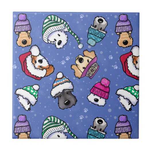 Winterhunde Fliese (Vorderseite)