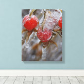 Winterhüpfen in der Rose Leinwanddruck (Insitu (Holzboden))