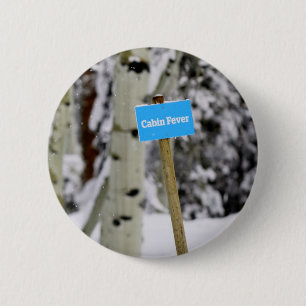 Winterhütte Fieberfest Jahreszeit Schnee Button