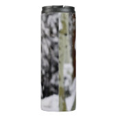 Winterhütte Fieberfest Jahreszeit Schnee Thermosbecher (Rückseite)