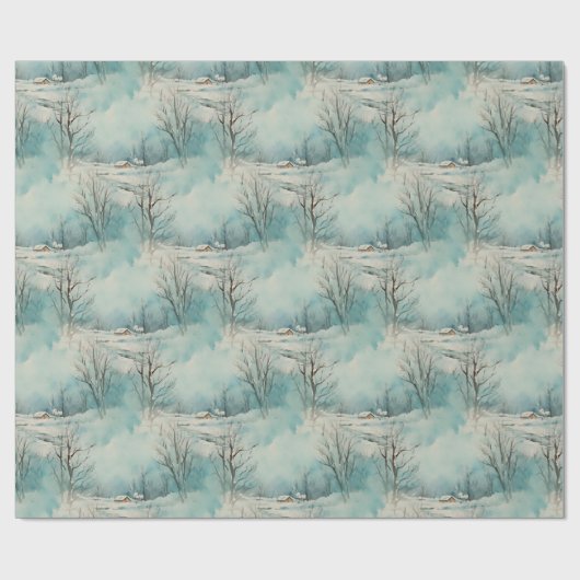 Winterhütte Geschenkpapier (Flach)