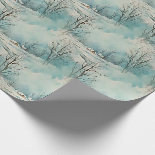 Winterhütte Geschenkpapier (Ecke)