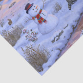 Winterhütte Hirsch im Schnee Weihnachtsszene Seidenpapier (Detail)