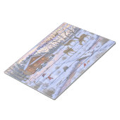 Winterhütte Hirsch in Schneeschweihnachtszene Notizblock (angewinkelt)