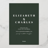 Winterhütte Hütte Grün Rustikal Save the Date Folieneinladung (Rückseite)