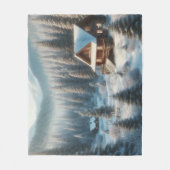 Winterhütte im Wald Fleecedecke (Vorderseite)