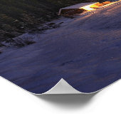 Winterhütte im Wald Poster (Ecke)