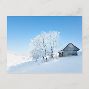 Winterhütte Landschaft Postkarte