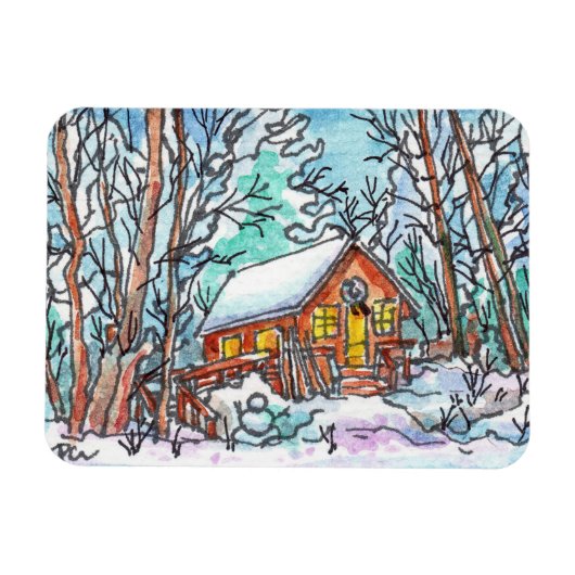 Winterhütte Magnet (Horizontal)