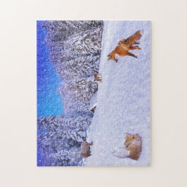 Winterhütte mit Naturfreunden Puzzle