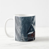 Winterhütte mit Schnee und Pinien Kaffeetasse (Links)