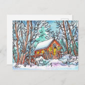 Winterhütte Postkarte (Vorne/Hinten)