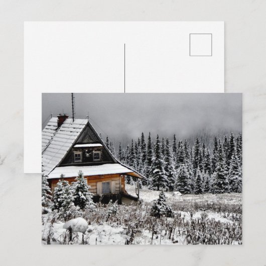 Winterhütte. Postkarte (Vorne/Hinten)