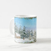 Winterhütte Weihnachten Kaffeetasse (Vorderseite Links)