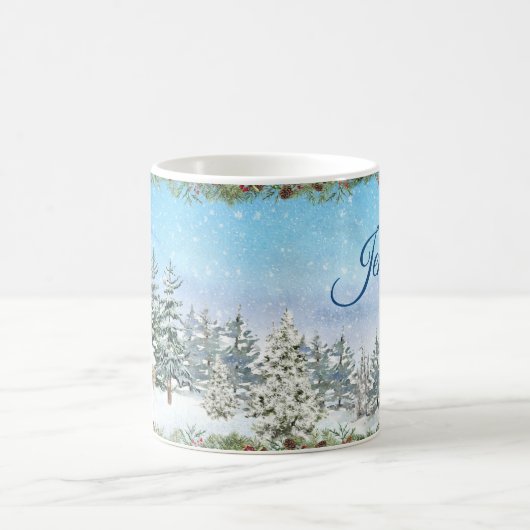Winterhütte Weihnachten Kaffeetasse (Mittel)