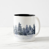 Winterhütte Weihnachten Zweifarbige Tasse (VorderseiteRechts)