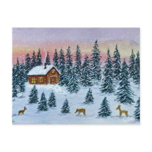 Winterhütten-Grußkarte