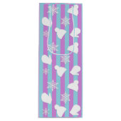 Winterhütten, Weihnachtsmilben, weiße Schneeflocke Geschenktüte Für Weinflaschen (Vorderseite)