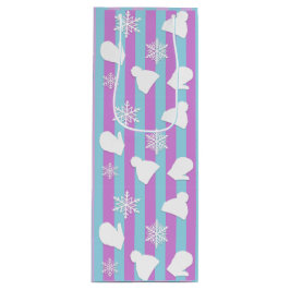 Winterhütten, Weihnachtsmilben, weiße Schneeflocke Geschenktüte Für Weinflaschen