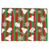 Winterhütten, Weihnachtsmilben, weiße Schneeflocke Große Geschenktüte (Rückseite)