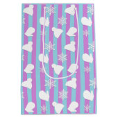 Winterhütten, Weihnachtsmilben, weiße Schneeflocke Mittlere Geschenktüte (Rückseite)