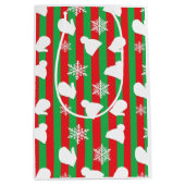 Winterhütten, Weihnachtsmilben, weiße Schneeflocke Mittlere Geschenktüte (Vorderseite)